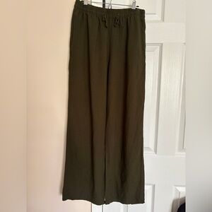 H&M Linen Blend Wide Leg Pants